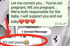 The pregnancy text...