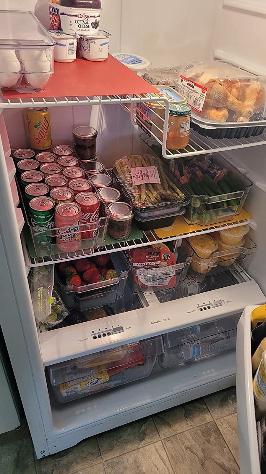 reviewer image of the organizing bins in a fridge