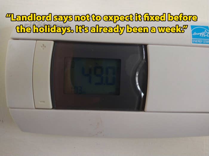 Thermostat reading 49 degrees