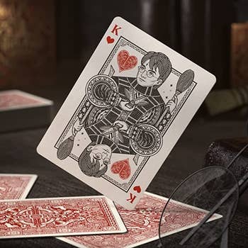 A playing card with Harry Potter's face on it