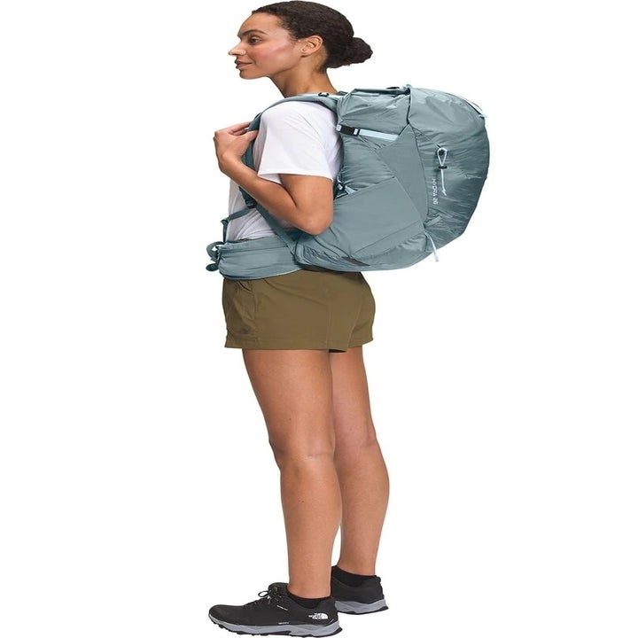grey blue daypack backpack