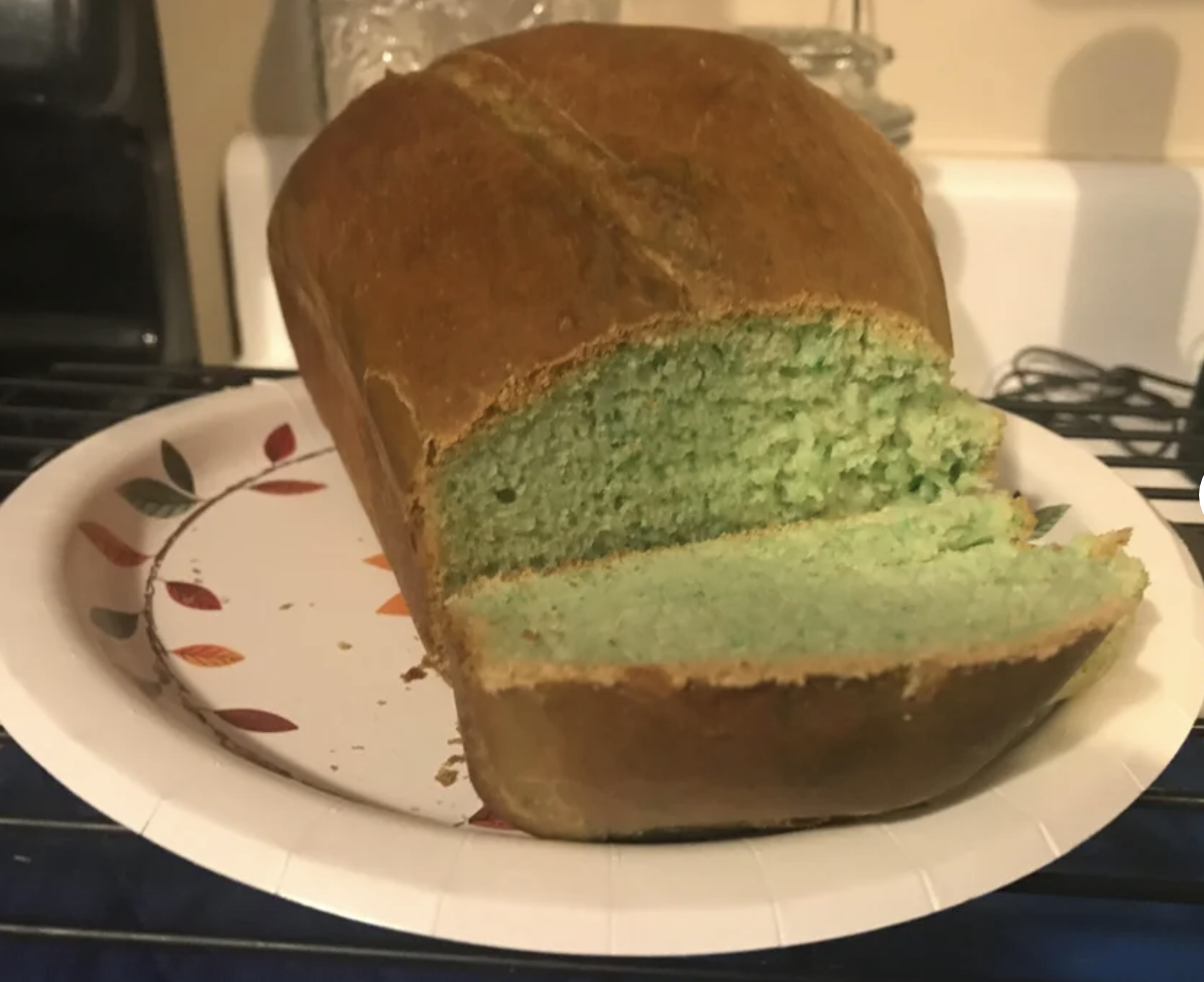 green bread cooked with Mountain Dew