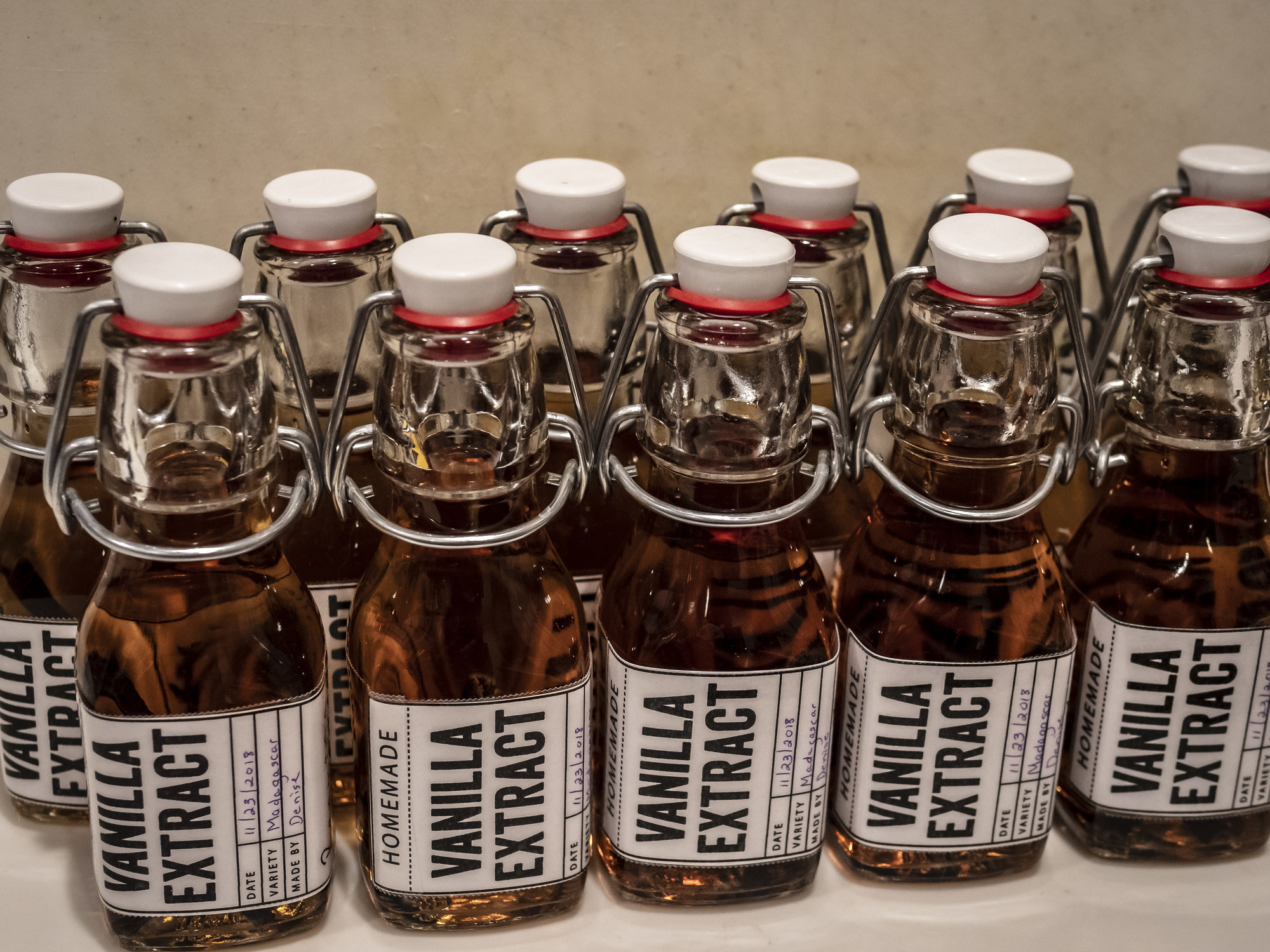 Bottles of vanilla extract