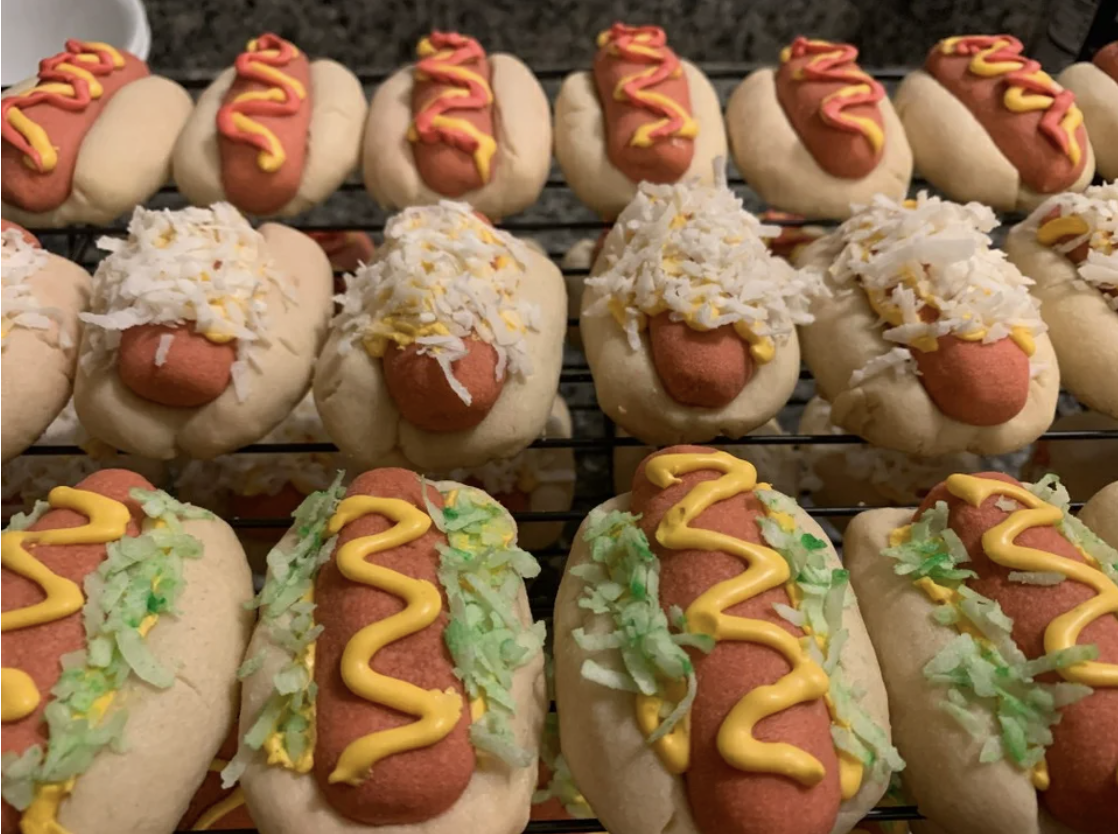 hot dog Christmas cookies