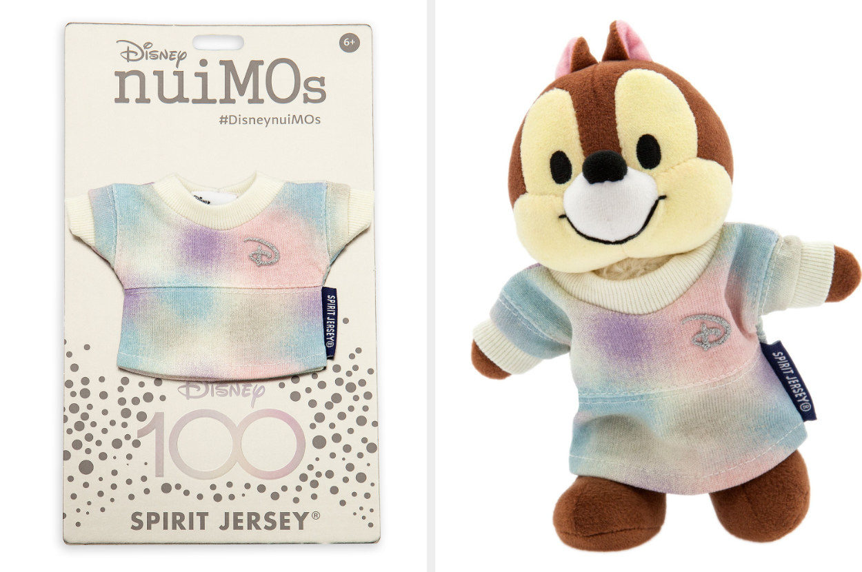 A mini spirit jersey designed for nuiMOs stuffed toys, and a Chip nuiMo wearing the jersey