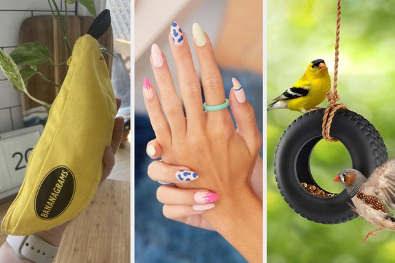 Bananagrams, stick on nails, and a birdfeeder