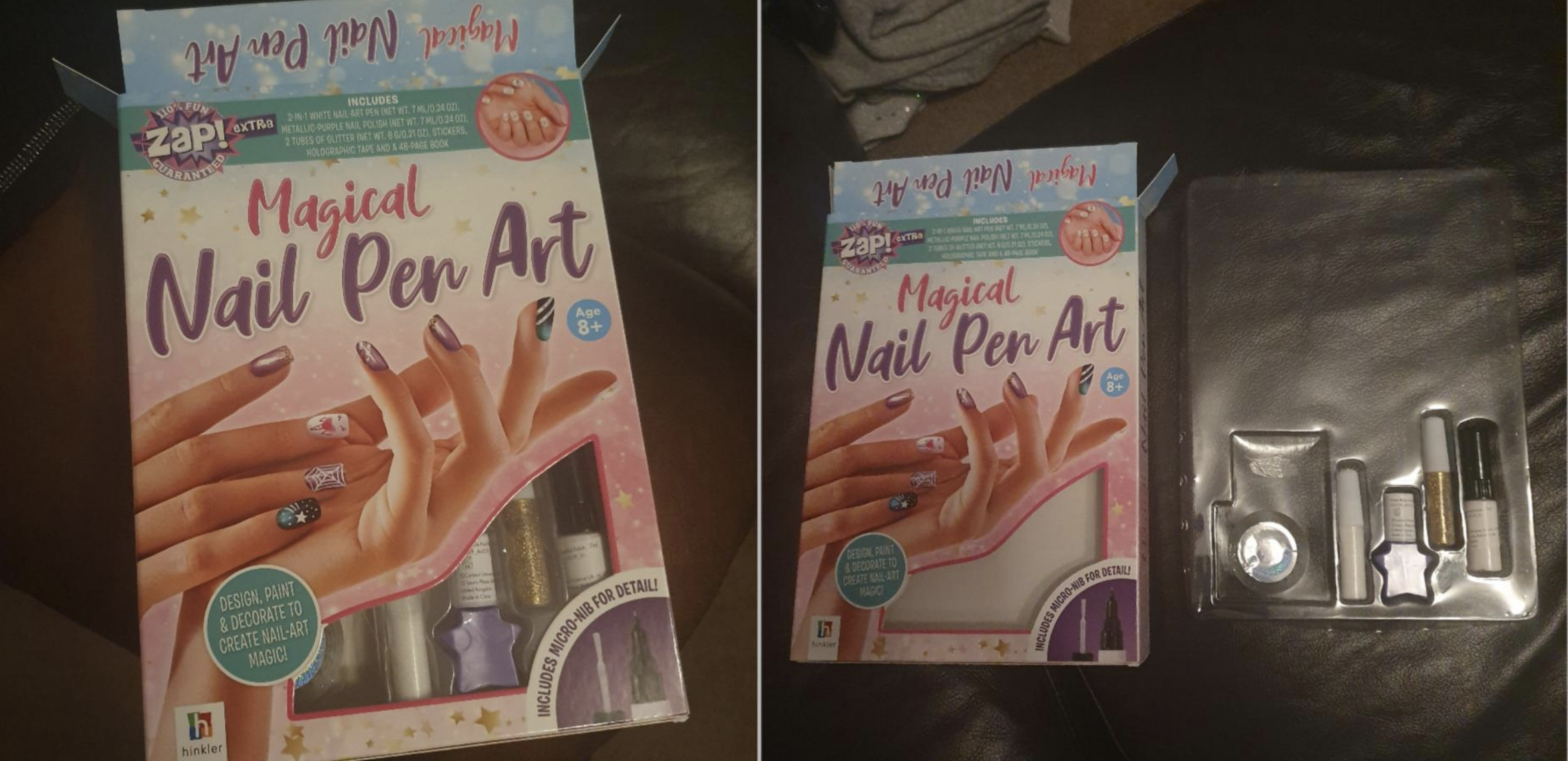 A large &quot;Magical Nail Pen Art&quot; kit that contains just a few polishes that were visible on the cover