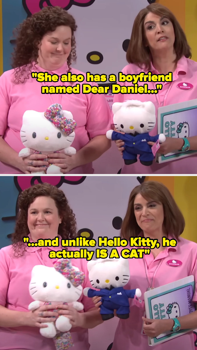the manager saying, &quot;She also has a boyfriend named Dear Daniel and unlike Hello Kitty he actually is a cat&quot;