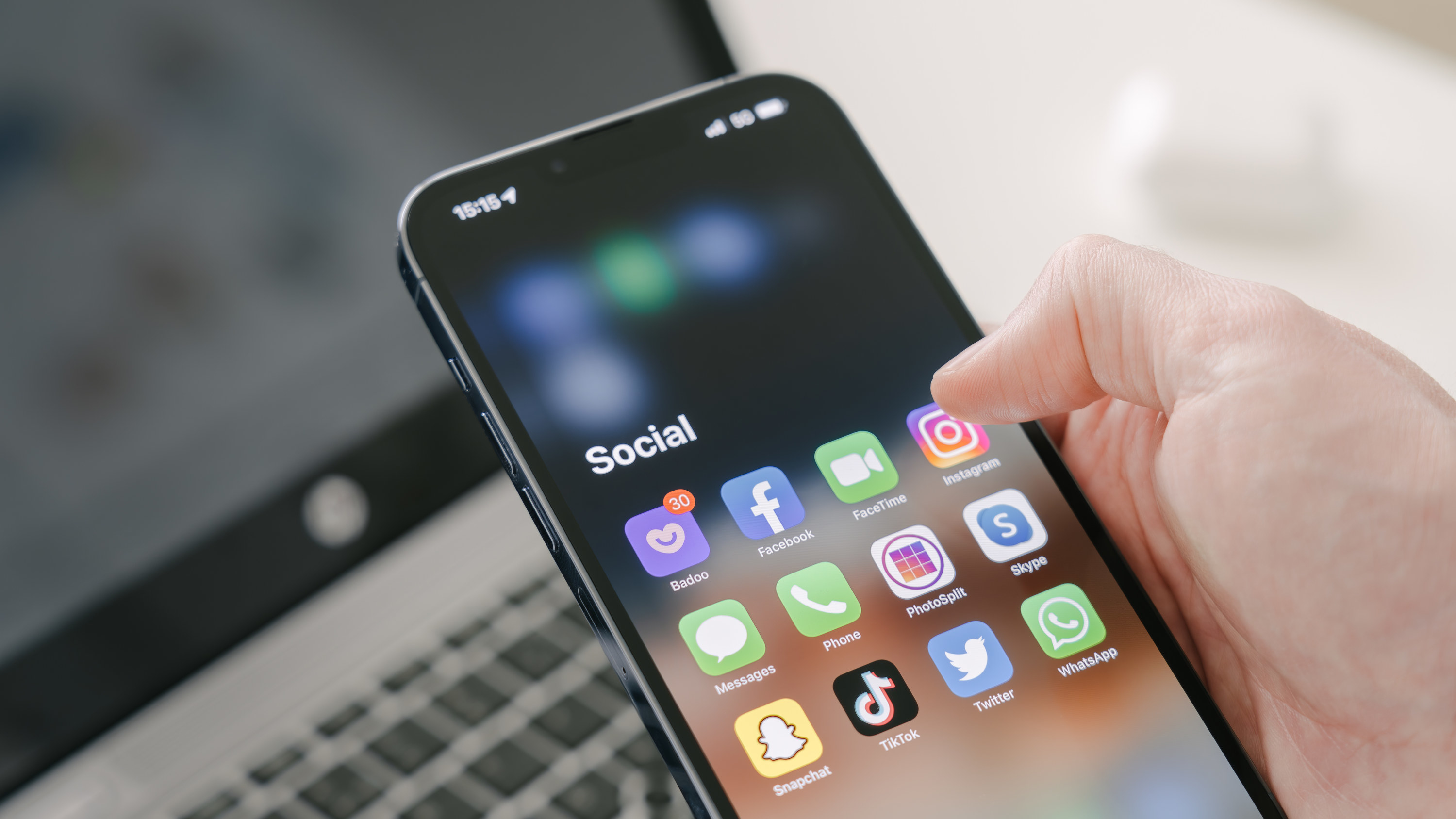 social media apps on a smartphone