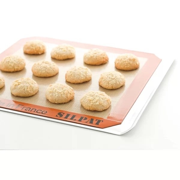 Silpat non-stick baking mat with cookies on it