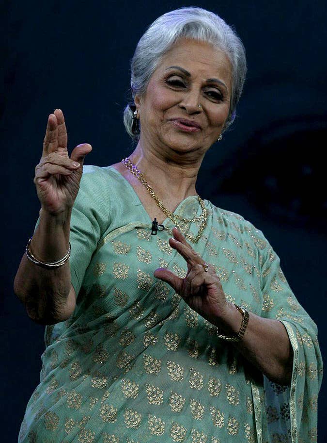 Indian Bollywood actress Waheeda Rehman performs onstage during the NDTV talk show &quot;Issi Ka Naam Zindagi&quot;