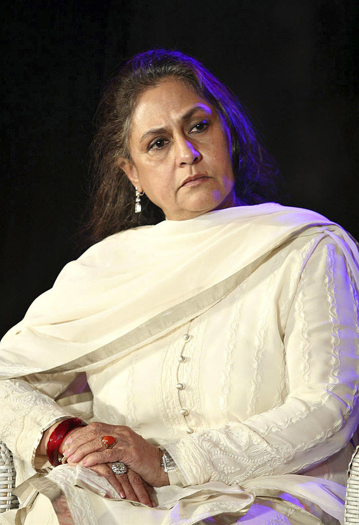 Indian Bollywood actress Jaya Bachchan attends the launch of photographer Gautam Rajadhyaksh