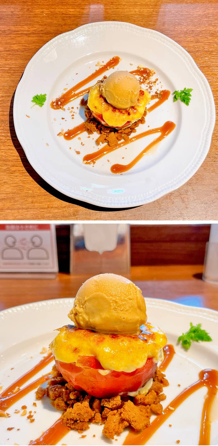 Royal Host(ロイヤルホスト)のおすすめスイーツ「焼きりんごのクレームブリュレ~キャラメルソース添え~」