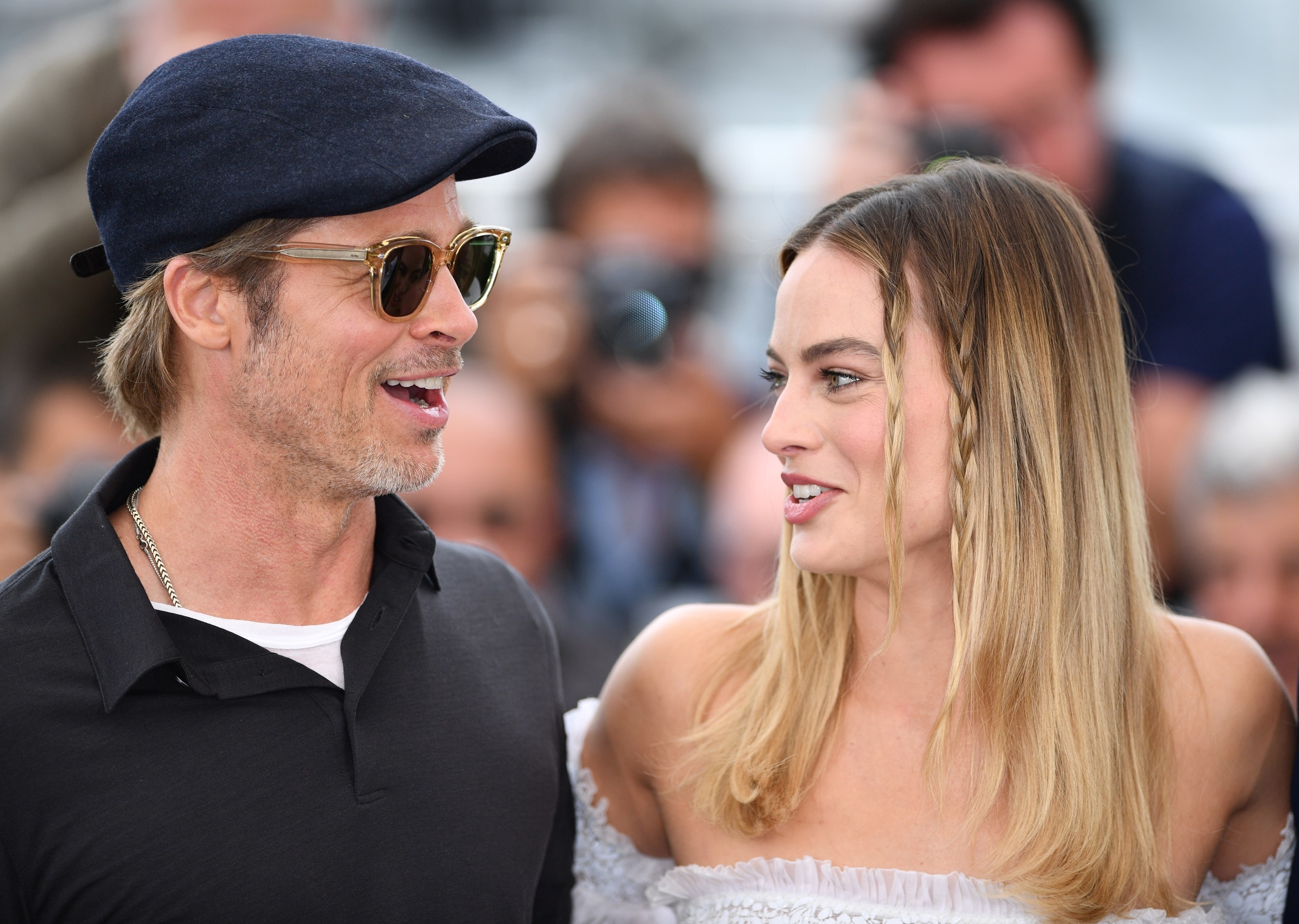 Margot Robbie Snuck In Kiss With Brad Pitt On Babylon Set