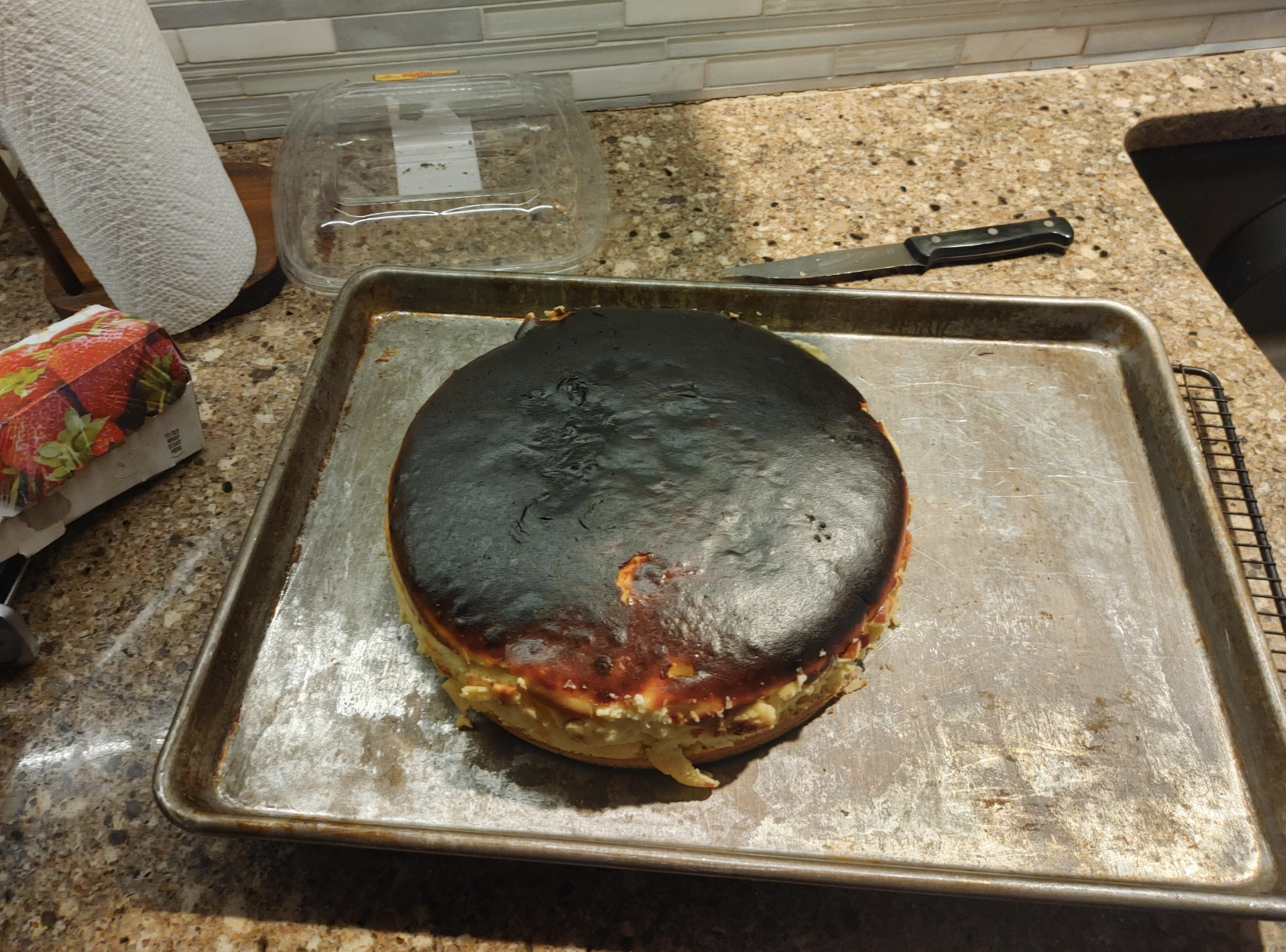 A burnt cheesecake