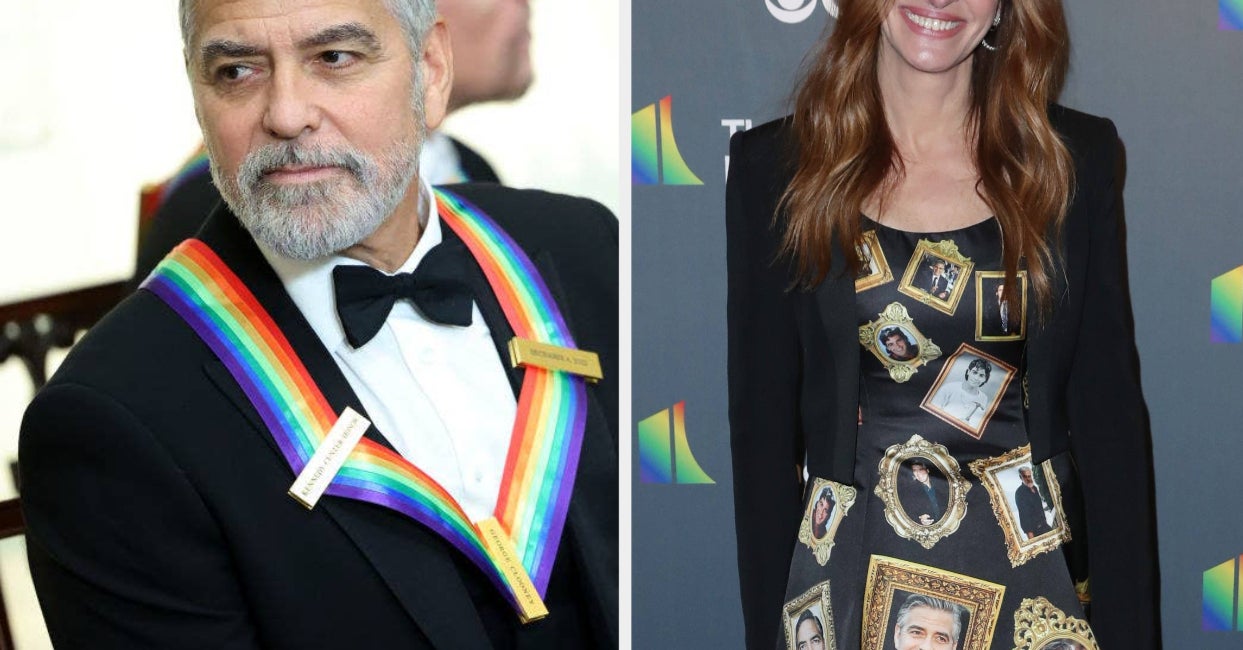 Bffae Sign Julia Roberts Wore A Dress With Dozens Of Pictures Of Her BFFAE George ...