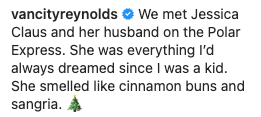 Screenshot of Ryan Reynolds&#x27;s caption