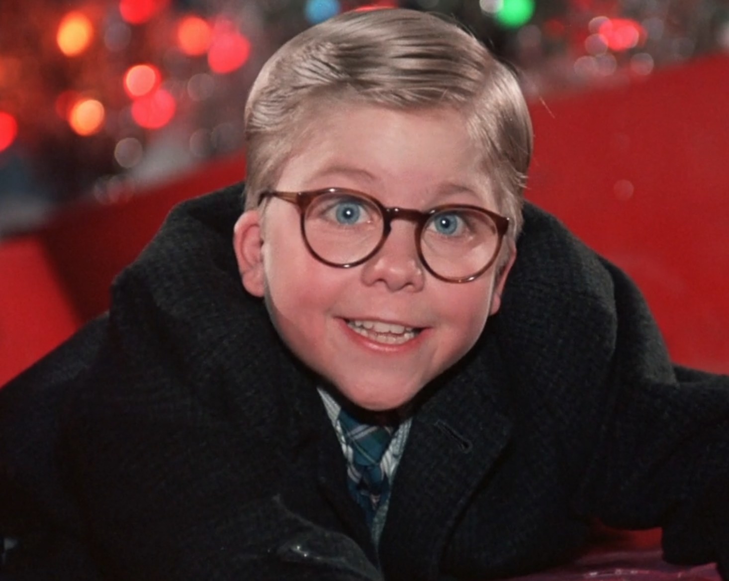 Peter Billingsley as Ralphie Parker talks to a department store Santa in &quot;A Christmas Story&quot;