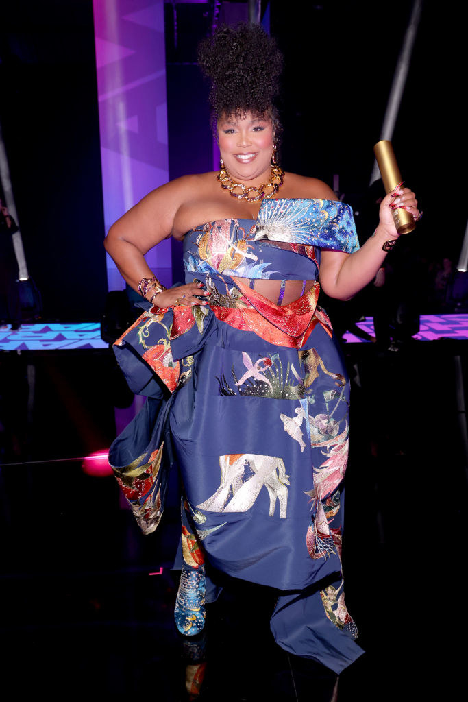 Lizzo, recipient of The Song of 2022 award, poses on stage