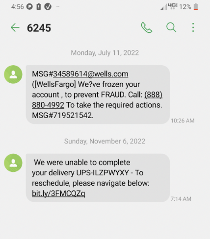 two different scams from the same number