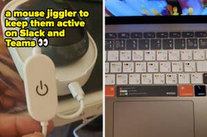 mouse jiggler on the left and keyboard cover on the right
