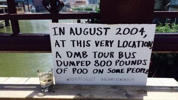 11 years ago, a Dave Matthews Band tour bus dumped poop off a bridge in Chicago and onto unsuspecting tourists in Chicago. We revisit the scene.