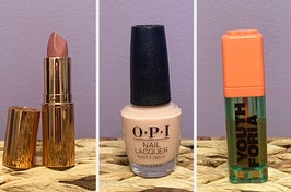 pillow talk lipstick, bubble bath nail polish, and color changing blush