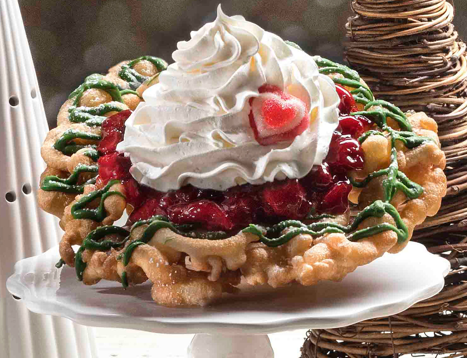 Funnel cake with toppings