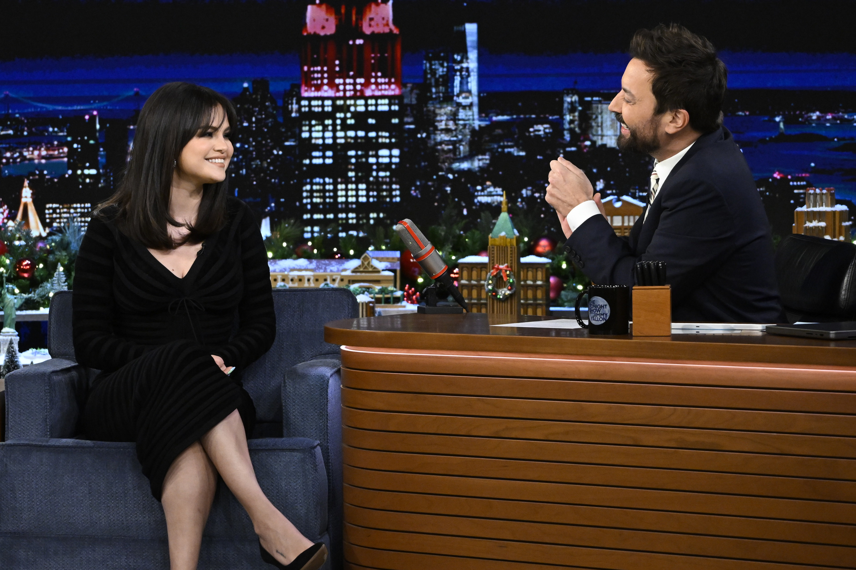 Selena chats with Jimmy on the show