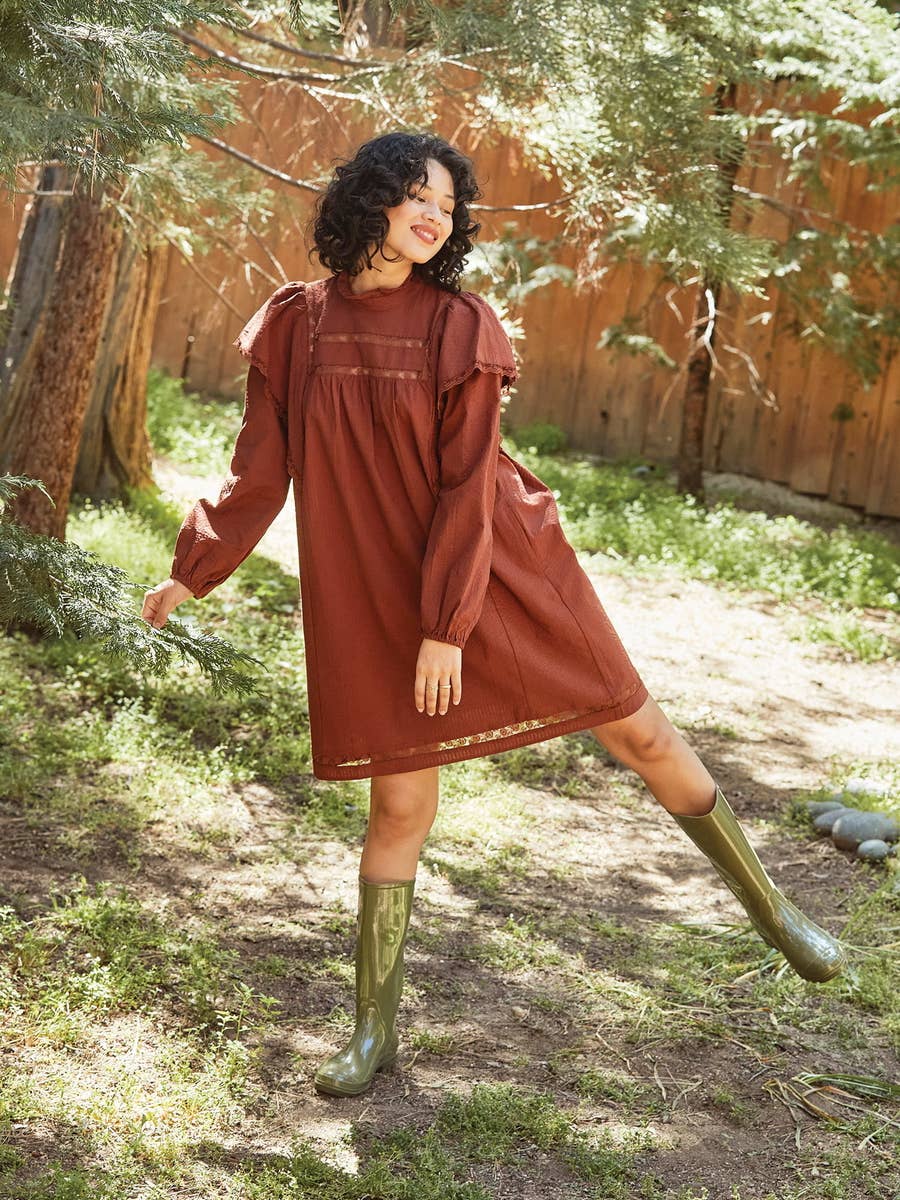 discount long sleeve dresses Lukea Long Sleeve Mini Dress | Mauve | Womens