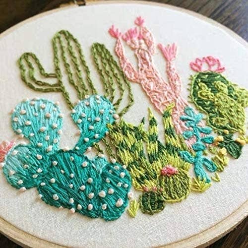 a close-up shot of embroidery art