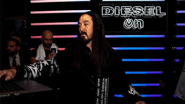 Models, designers, and musicians all popped out to celebrate Diesel's Full Guard 2.5, but none to greater fanfare than EDM icon Steve Aoki.