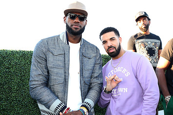 Lebron James and Drake attend the Drake And Lebron James Pool Party In Toronto.