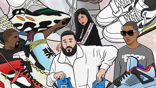 Celebrities are the new athletes in terms of influence when it comes to sneakers, but who holds the most clout? Drake, Kanye, Virgil, or Travis Scott?