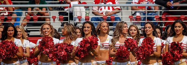 49ers Cheerleader Takes A Knee During National Anthem