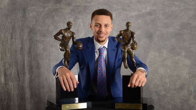 After the season opener, Golden State's beat reporter asked Steph about this year's MVP race. His answer was on point, but his interest was elsewhere.