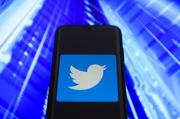 Twitter logo is seen on an Android mobile device.