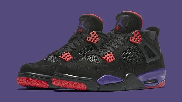 A list of this week's most important sneaker releases featuring new pairs from Nike, Jordan Brand, and Adidas. Drops include the 'Raptors' Air Jordan IV, Pharrell x Adidas 'SOLARHU' pack, and more. 
