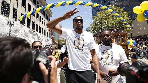 Earlier this week, Warriors star Kevin Durant appeared on Blazers guard C.J. McCollum's excellent new podcast, 'Pull Up.' The episode made the rounds online because Durant roasted McCollum and the Blazers.