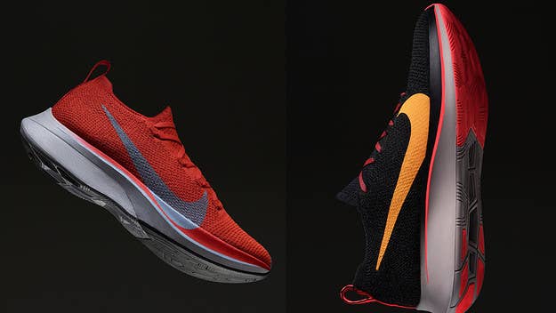 Nike is delivering the Flyknit treatment to two of its groundbreaking running silhouettes, with the launch of the Vaporfly 4% Flyknit and Zoom Fly Flyknit. 

