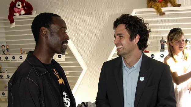 Don Cheadle says Mark Ruffalo can't do press for any projects anymore, regardless of the studio, in case he ends up just spoiling another Marvel Cinematic Universe moment.