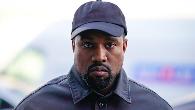 Kanye In Abloh Louis Vuitton Suit & YEEZY Slides
