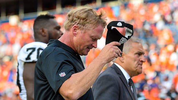 "We made the trade. There’s going to be hindsight and all that stuff. We would have loved to have had him here but he’s not here. I’m not going to rehash this," Gruden said.