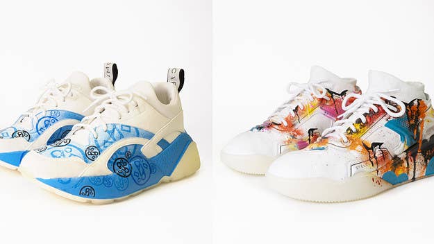 In celebration of 'Sneaker Week', Stella McCartney has called on 6 handpicked artists to deliver a 23-piece collection of one-off customised trainers. 


