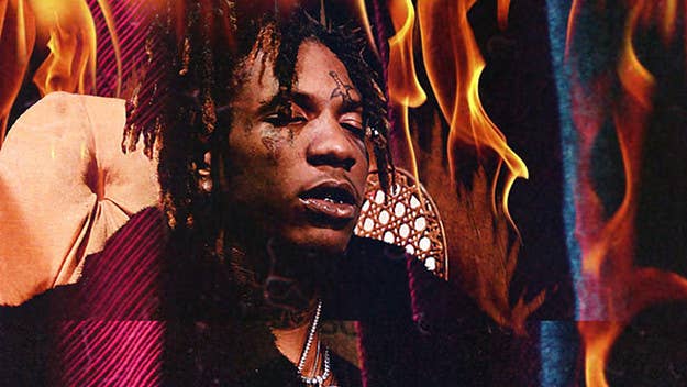 As snakes, flames, and women show up on the floor around him, Lil Wop plays with a knife and drawls into the camera: "When you die and you go to hell, when you look up, gon' see me."