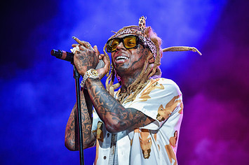 Lil Wayne performing in New Orleans