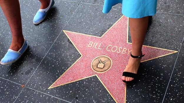 The disgraced comedian's star was defaced with the words "serial rapist" this week. A similar incident occurred in 2014, when someone scrawled "rapist" on Cosby's plaque.