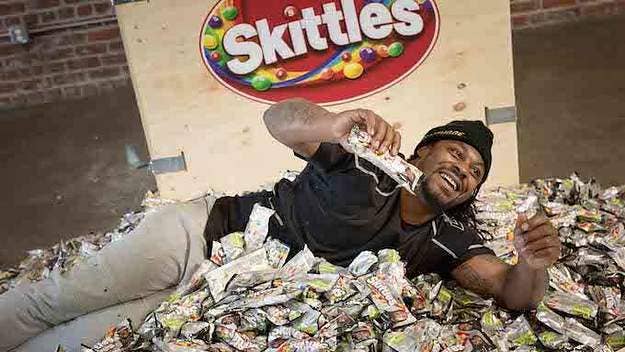 There are few things Oakland Raiders running back Marshawn Lynch loves more than Skittles. He started eating the candy during games in high school and continues to do so today in the NFL. And now, Skittles has honored its most famous fan with a customized pack bearing his likeness.
