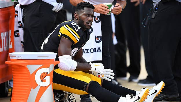 Antonio Brown hinted at asking for a trade on Twitter and then missed practice on Monday. His agent says it's all been "blown out of proportion."