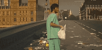 Cillian Murphy walks through an abandoned London in 28 Days Later